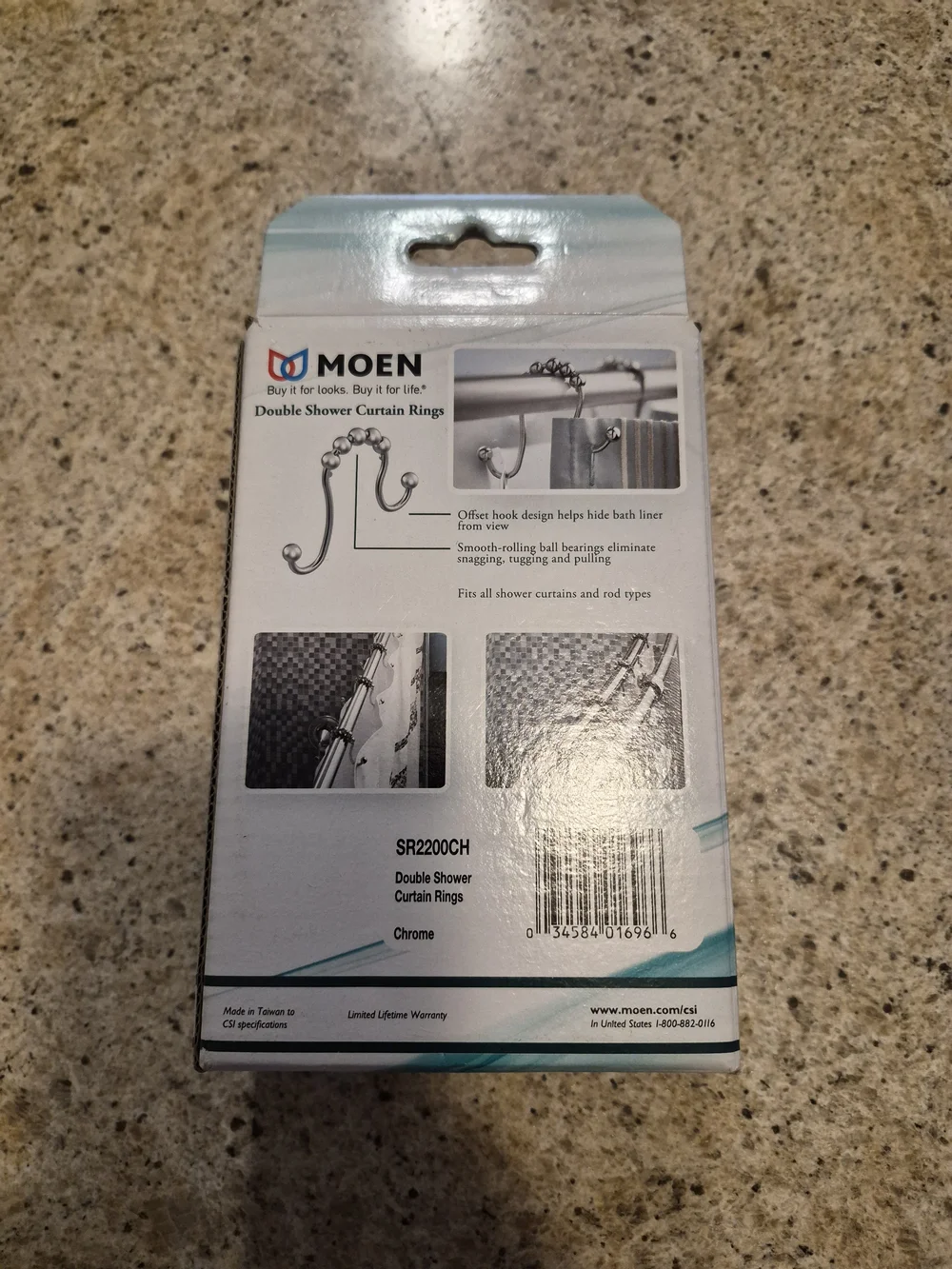 Moen Double Shower Curtain Rings - Chrome